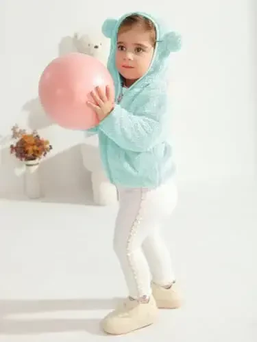 Baby Boys Girls Fleece Jackets Zip Up Hoodies Cute Bear Coats Fall Winter Fuzzy Jacket Newborn Boys Girls Outwear - 4