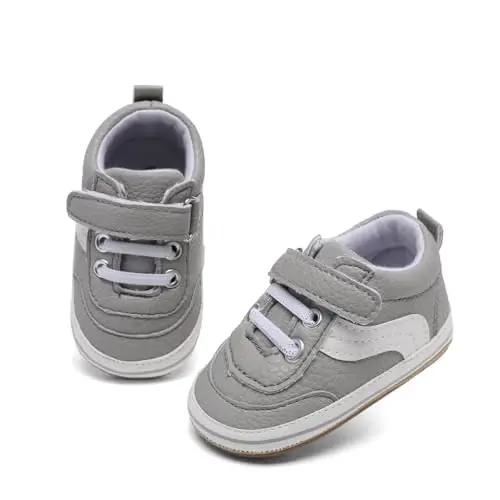 Chaqaloq o'g'il bolalar qizlar teri PRE-Walking krossovkalari Toy bolalar sirpanishga qarshi rezina taglik Infant yengil birinchi qadam poyabzallari - 4