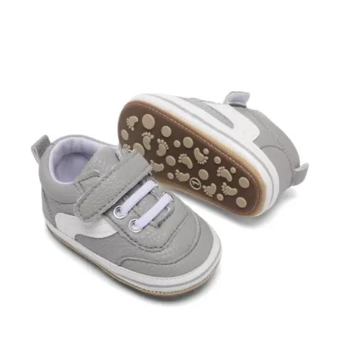 Chaqaloq o'g'il bolalar qizlar teri PRE-Walking krossovkalari Toy bolalar sirpanishga qarshi rezina taglik Infant yengil birinchi qadam poyabzallari - 5