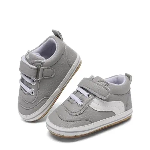 Chaqaloq o'g'il bolalar qizlar teri PRE-Walking krossovkalari Toy bolalar sirpanishga qarshi rezina taglik Infant yengil birinchi qadam poyabzallari - 3
