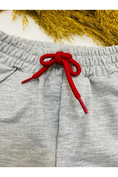 Chaqaloq o'g'il bolalar uchun kulrang sport shim, naqshli bolalar shimi 1/2/3/4 yosh - 3