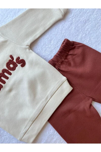 Chaqaloq o'g'il bolalar uchun Mama's kashtalangan 2 qismli svitshot va shim to'plami - 5