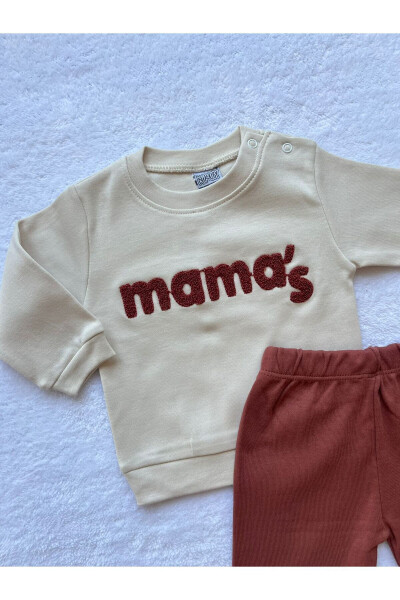 Chaqaloq o'g'il bolalar uchun Mama's kashtalangan 2 qismli svitshot va shim to'plami - MBK GARDEN (1)