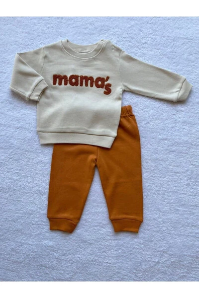 Chaqaloq o'g'il bolalar uchun Mama's kashtali 2 qismli ko'ylak va shim to'plami 4 - 4