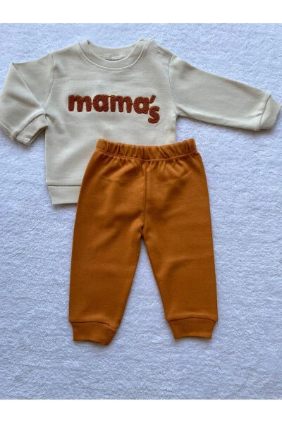 Chaqaloq o'g'il bolalar uchun Mama's kashtali 2 qismli ko'ylak va shim to'plami 4 - 7