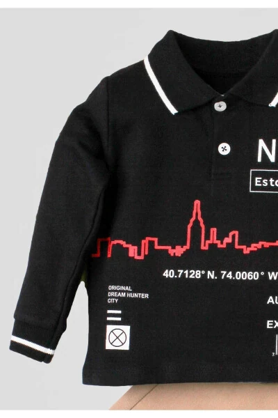 Chaqaloq o'g'il bolalar uchun paxta polo to'plami shimlar yuqori ikki qismli to'plam - 4