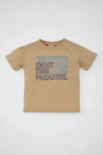 Chaqaloq o'g'il bolalar uchun velosiped yoqasi bosilgan qisqa yengli futbolka C3995A524SM - 1