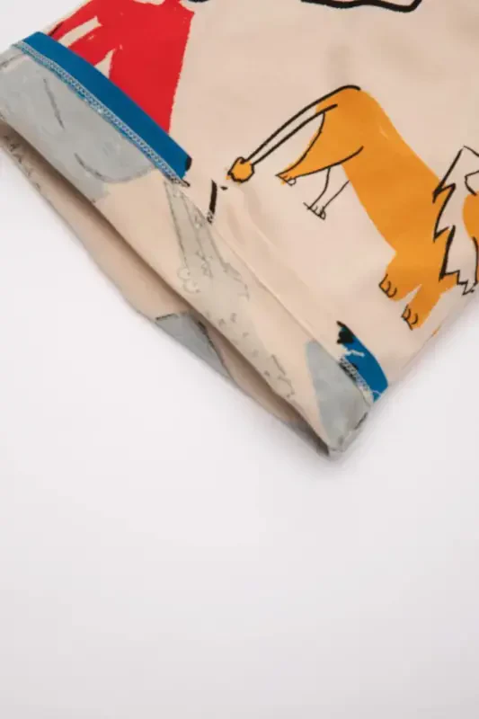 Chaqaloq o‘g‘il bolalar uchun velosiped yoqasi hayvon naqshli qisqa yengli futbolka C7852a524sm - 3