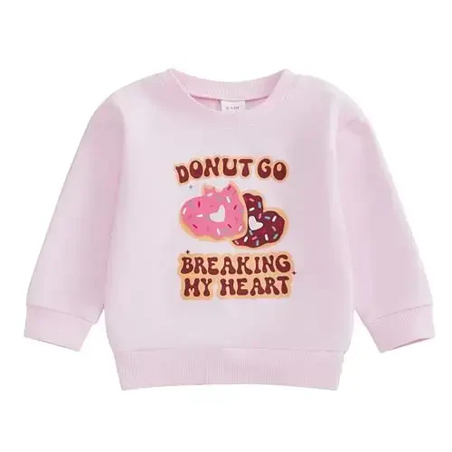 Chaqaloq o'g'il qiz yoqimli uzun qisma ekipaj bo'yin harflar yurak bosma sviter chaqaloq yangi tug'ilganlar uchun valentinlar libosi - BABY