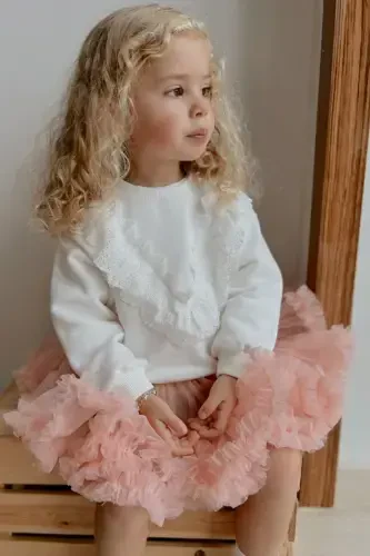 Chaqaloq pushti rangli tutu yubkasi - Bonita - 3