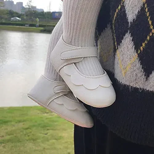 Chaqaloq qizlar Mary Jane poyafzallari Sirpanishga qarshi rezina taglik Kamonli yosh bolalar malika ko'ylak poyafzallari - 3