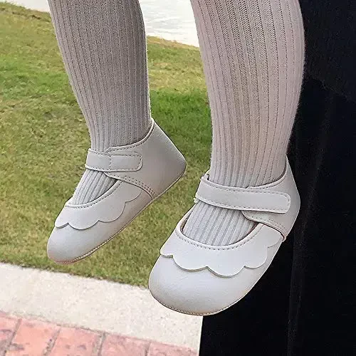 Chaqaloq qizlar Mary Jane poyafzallari Sirpanishga qarshi rezina taglik Kamonli yosh bolalar malika ko'ylak poyafzallari - 4