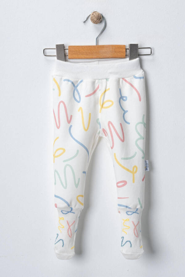 Chaqaloq rangli chiziqli raqamli paypoqlar bilan shim - 1