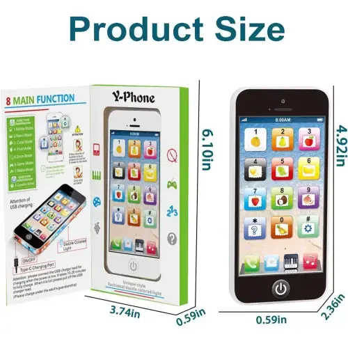 Chaqaloq telefon o'yinchoqlari, chaqaloqlar uchun telefon o'yinchoqlari, kichkintoylar uchun telefon o'yinchoqlari, bolalar uchun yorug'lik va musiqali smartfon o'yinchoqlari, ingliz tilini o'rganish uchun chaqaloq qiz va o'g'il bolalarga sovg'a. - 3