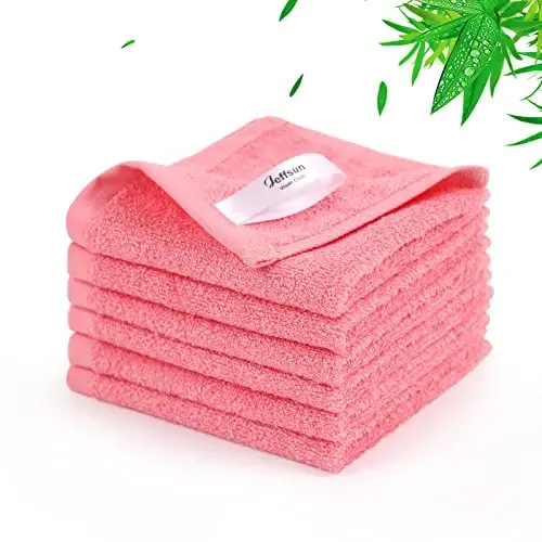 Chaqaloq uchun sochiqchalar 6 dona, 10x10 dyuymli osmon kabi yumshoq pushti yuz va tana uchun sochiqchalar, sezgir teri uchun yumshoq va xavfsiz yuz sochiqlari, qizaloq chaqaloqlar uchun dush sovg'alari - 1