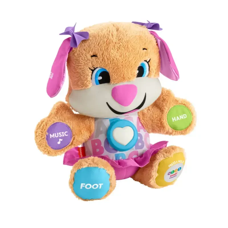 Chaqaloqlar, go'daklar va yurishni o'rganayotganlar uchun Fisher-Price Laugh & Learn Smart Stages Sis Puppy Plush o'quv o'yinchoqi, 6 oy va undan katta. - 1