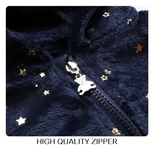 Chaqaloqlar uchun Baby Fleece Jumpsuit 0-3 oy Infant Bear Snowsuit Yangi tug'ilgan Romper Issiq Palto - 3