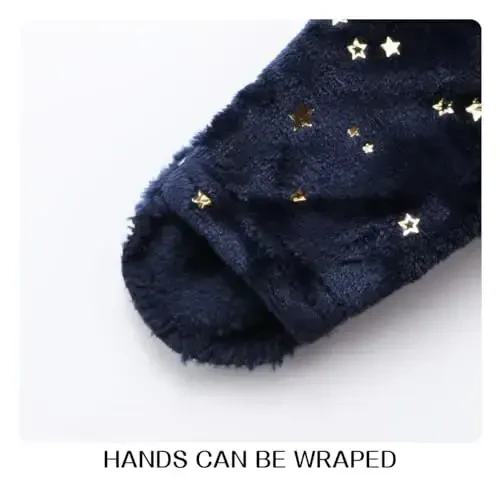 Chaqaloqlar uchun Baby Fleece Jumpsuit 0-3 oy Infant Bear Snowsuit Yangi tug'ilgan Romper Issiq Palto - 4