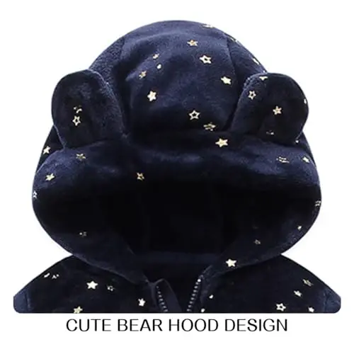 Chaqaloqlar uchun Baby Fleece Jumpsuit 0-3 oy Infant Bear Snowsuit Yangi tug'ilgan Romper Issiq Palto - Modazone (1)