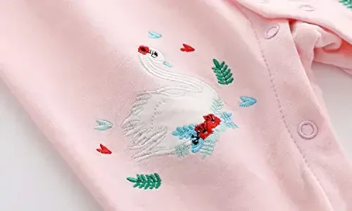 Chaqaloqlar uchun Baby One Piece Romper Yumshoq Paxta Uyqu Kiyimi Oyoqli Kombinezon 0-12 Oylik - 4