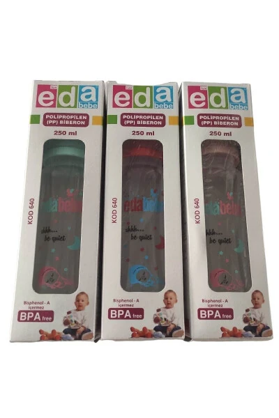 Chaqaloqlar uchun butilochka 250ml 3dona - EDA BEBE