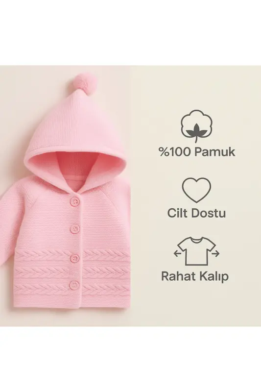 Chaqaloqlar uchun ikki qavatli trikotaj kaputli ko'ylagi. - 6