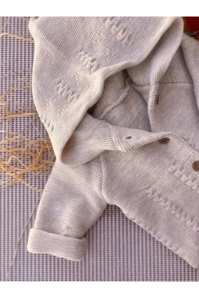 Chaqaloqlar uchun ikki qavatli trikotaj kaputli ko'ylagi (12347) - MYZİ STORE (1)