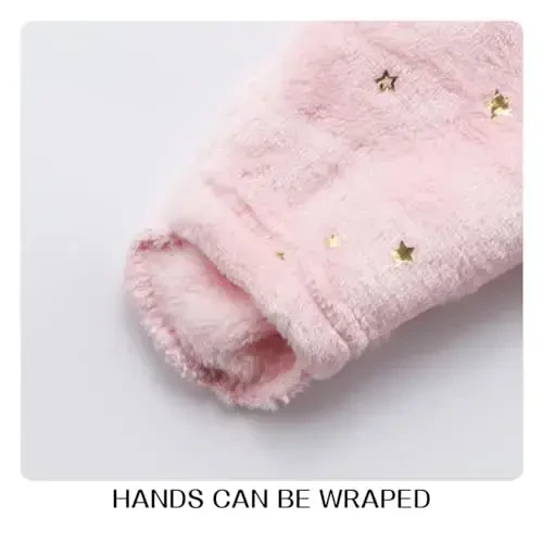 Chaqaloqlar uchun mo'ljallangan Baby Fleece Jumpsuit 0-3 oylik ayiq qor kostyumi Yangi tug'ilgan chaqaloqlar uchun romper issiq palto - 4