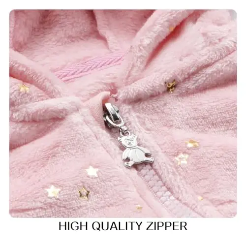 Chaqaloqlar uchun mo'ljallangan Baby Fleece Jumpsuit 0-3 oylik ayiq qor kostyumi Yangi tug'ilgan chaqaloqlar uchun romper issiq palto - 3