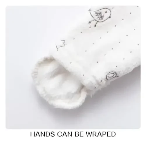Chaqaloqlar uchun mo'ljallangan Baby Fleece Jumpsuit 0-3 oylik Ayiq qor kostyumi Yangi tug'ilgan chaqaloqlar uchun romper Issiq palto - 4