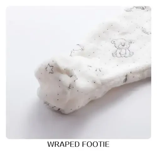 Chaqaloqlar uchun mo'ljallangan Baby Fleece Jumpsuit 0-3 oylik Ayiq qor kostyumi Yangi tug'ilgan chaqaloqlar uchun romper Issiq palto - 5