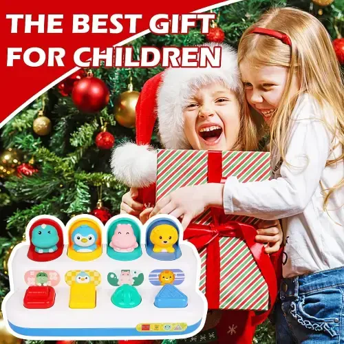 Chaqaloqlar uchun Style-Carry interaktiv o'yinchoq, sabab va effekt o'yinchoqlari, 6-12 oylik o'g'il va qiz bolalar uchun Montessori o'yinchoq, faollik markazi o'yinchoq yoqimli hayvonlarni o'rganish o'yini. - 5