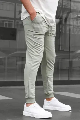 Chaqla yashili pochasi lastikli erkak sport shim 4821-Chaqla yashili - 3