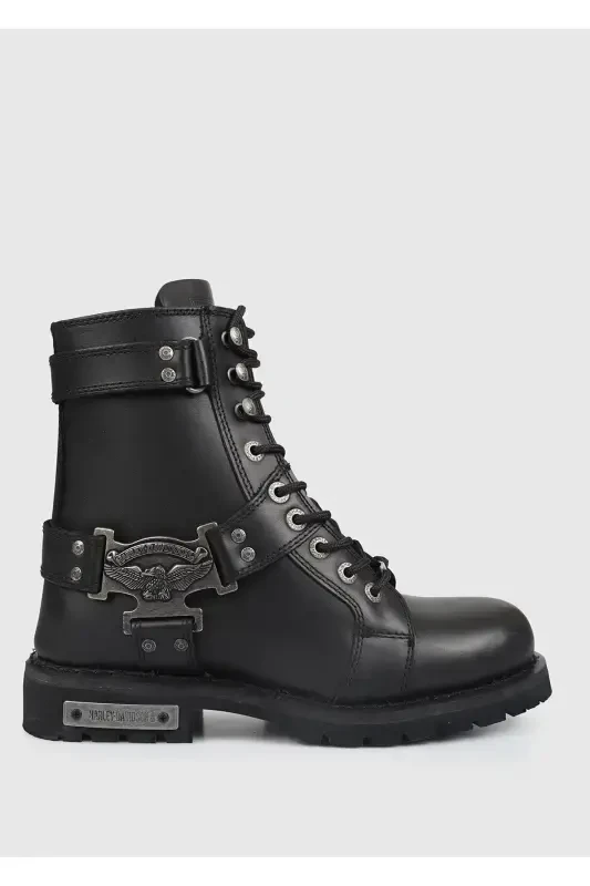 Charles Black Leather Men's Boots - 1