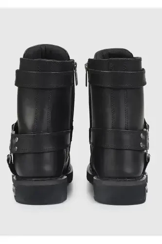 Charles Black Leather Men's Boots - 4