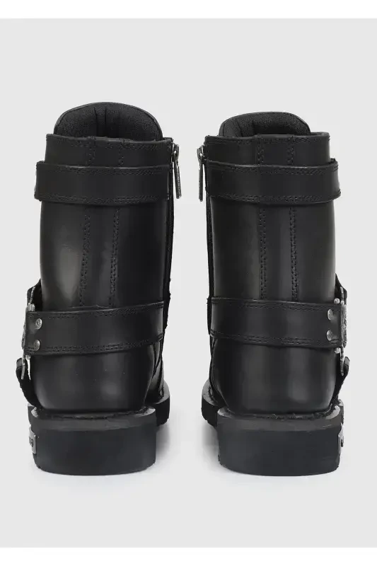 Charles Black Leather Men's Boots - 4