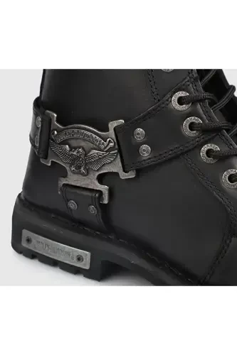 Charles Black Leather Men's Boots - 5