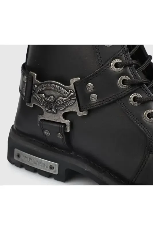 Charles Black Leather Men's Boots - 5