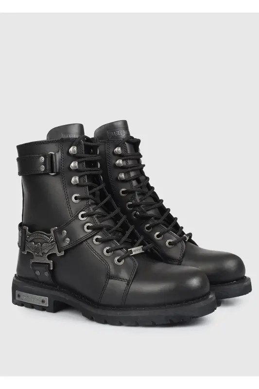 Charles Black Leather Men's Boots - 2