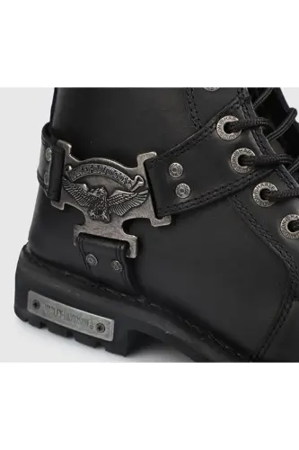 Charles Black Leather Men's Boots - 5