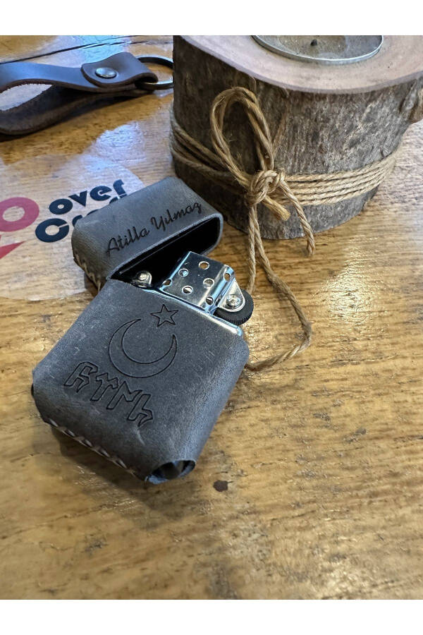 Charm teridan qilingan haqiqiy charm Zippo yoqilg'isi yoqilg'isi NOME SHAKL LOGO YOZILGAN - 5