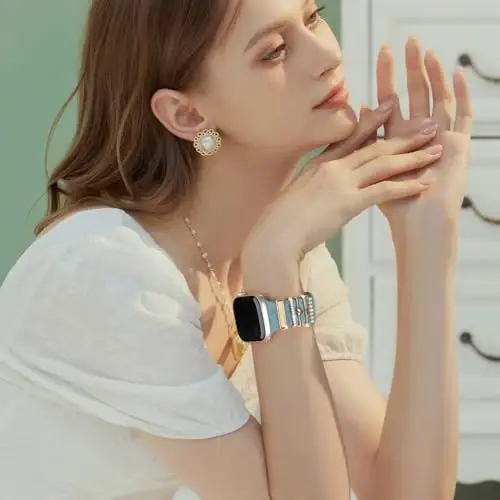 Charm+Band for Apple Watch Bands 40mm 41mm 38mm 44mm 45mm 46mm 42mm Women,Floral Engraved Silicone Sport Band+Decorative Ring Loops for iWatch Series 11 10 9 8 7 6 5 4 SE/Ultra 49mm 3/2,Jewelry Strap - 2