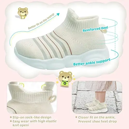 Charrost Toddler Girl Boy Walking Shoes Summer Tennis Sneakers | Wide Dinosaur Design Soft Rubber Sole Breathable Outdoor Running Casual - 4