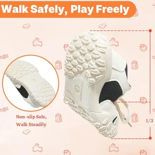 Charrost Toddler Girl Boy Walking Shoes Summer Tennis Sneakers | Wide Dinosaur Design Soft Rubber Sole Breathable Outdoor Running Casual - 5