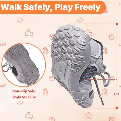 Charrost Toddler Girl Boy Walking Shoes Summer Tennis Sneakers | Wide Dinosaur Design Soft Rubber Sole Breathable Outdoor Running Casual - 5