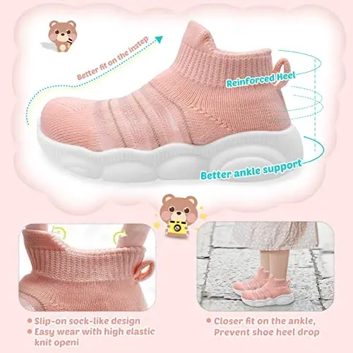 Charrost Toddler Girl Boy Walking Shoes Summer Tennis Sneakers | Wide Dinosaur Design Soft Rubber Sole Breathable Outdoor Running Casual - 4