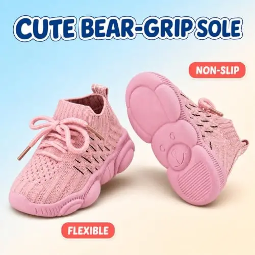 Charrost Toddler Girl Boy Walking Shoes Summer Tennis Sneakers | Wide Dinosaur Design Soft Rubber Sole Breathable Outdoor Running Casual - 5