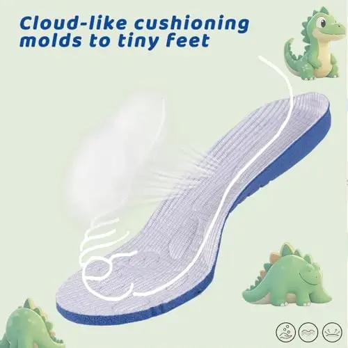 Charrost Toddler Girl Boy Walking Shoes Summer Tennis Sneakers | Wide Dinosaur Design Soft Rubber Sole Breathable Outdoor Running Casual - 5