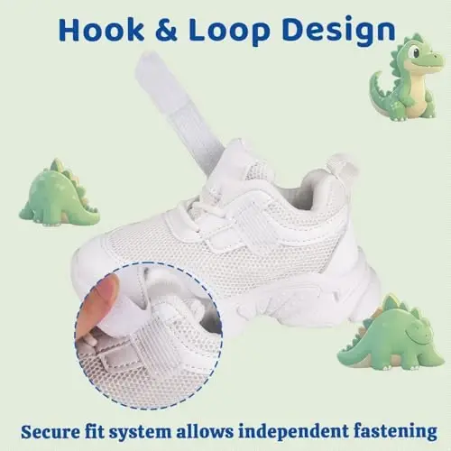 Charrost Toddler Girl Boy Walking Shoes Summer Tennis Sneakers | Wide Dinosaur Design Soft Rubber Sole Breathable Outdoor Running Casual - 6