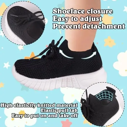 Charrost Toddler Girl Boy Walking Shoes Summer Tennis Sneakers | Wide Dinosaur Design Soft Rubber Sole Breathable Outdoor Running Casual - 4